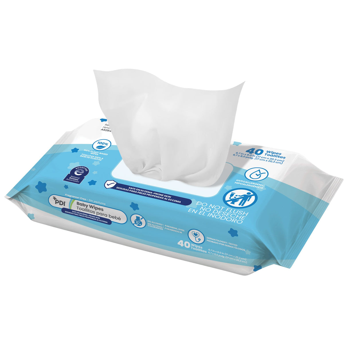 Baby Wipe PDI® Soft Pack Unscented 40 Count - BeHope