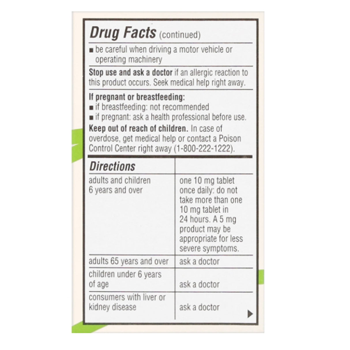 Allergy Relief Foster & Thrive™ 10 mg Strength Tablet 60 per Bottle - BeHope