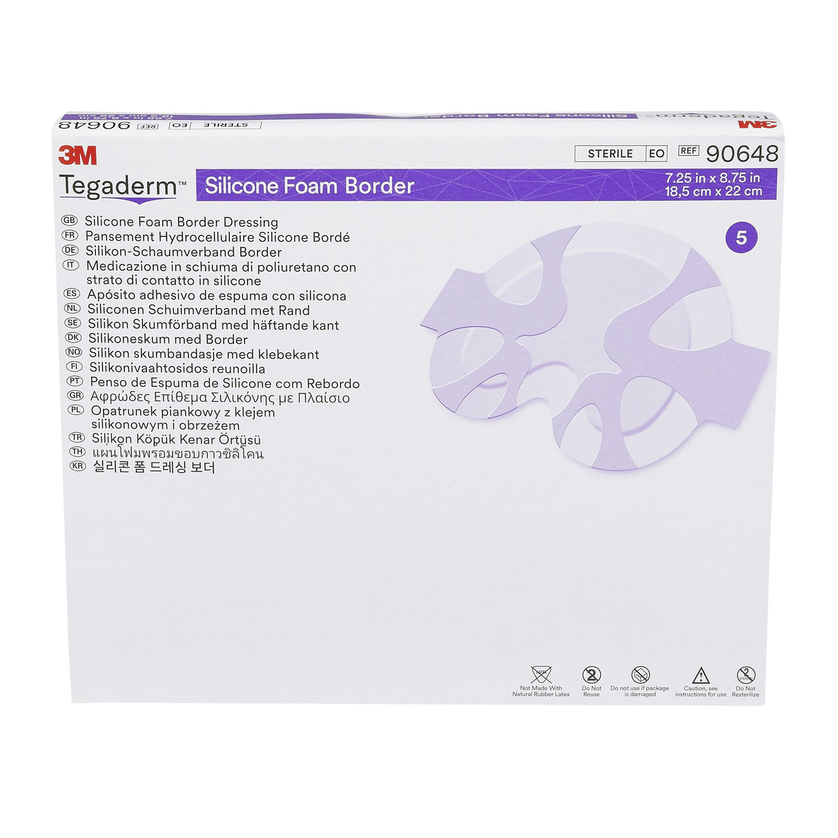 Foam Dressing 3M™ Tegaderm™ 7-1/4 X 8-3/4 Inch With Border Film Backing Silicone Adhesive Large Sacral Sterile - BeHope