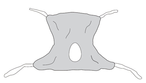 Patient Sling Full Body Mesh Commode Opening Xl - BeHope