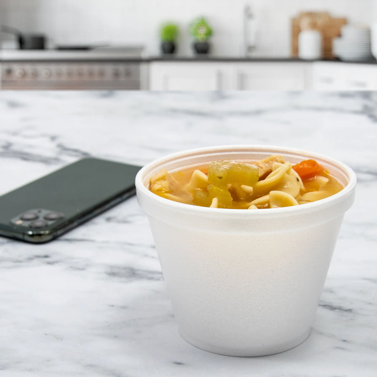 Insulated Food Container J Cup® White Single Use Foam 3-1/2 Diameter X 2-3/10 Diameter X 2-9/10 H Inch - BeHope