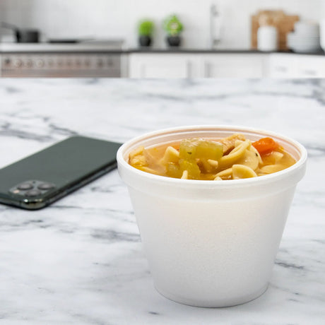 Insulated Food Container J Cup® White Single Use Foam 3-1/2 Diameter X 2-3/10 Diameter X 2-9/10 H Inch - BeHope