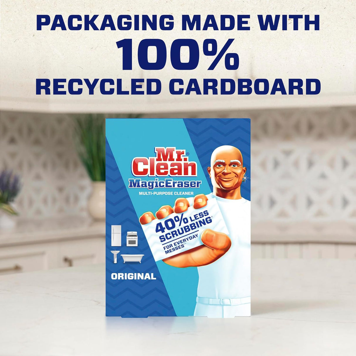Cleaning Pad Mr. Clean® Magic Eraser Original 6 Count Box 1 X 2-3/10 X 4-3/5 Inch NonSterile Reusable - BeHope