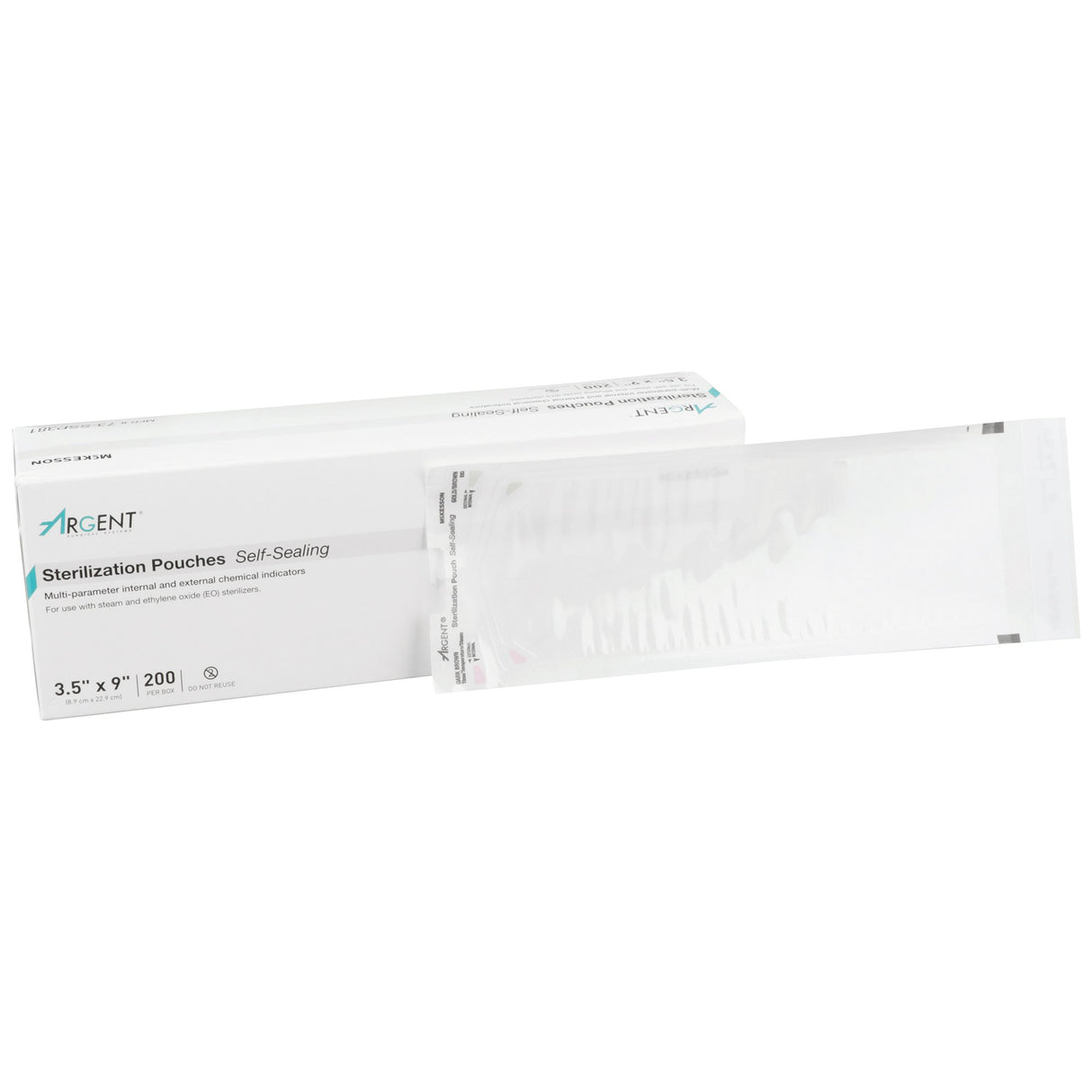 Sterilization Pouch McKesson Argent™ Sure-Check® Ethylene Oxide (EO) Gas / Steam 3-1/2 X 9 Inch Transparent / Blue Self Seal Paper / Film - BeHope