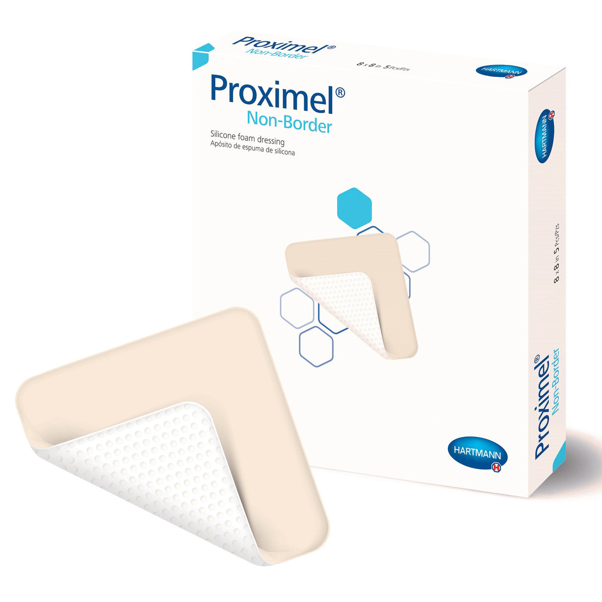 Foam Dressing Proximel® Non-Border 8 X 8 Inch Without Border Waterproof Backing Silicone Face Square Sterile - BeHope