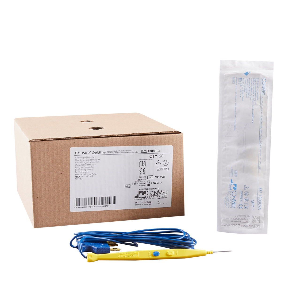 Electrosurgical Pencil Kit GoldLine® Hex-Locking 1 Inch Blade Length Blade Tip - BeHope