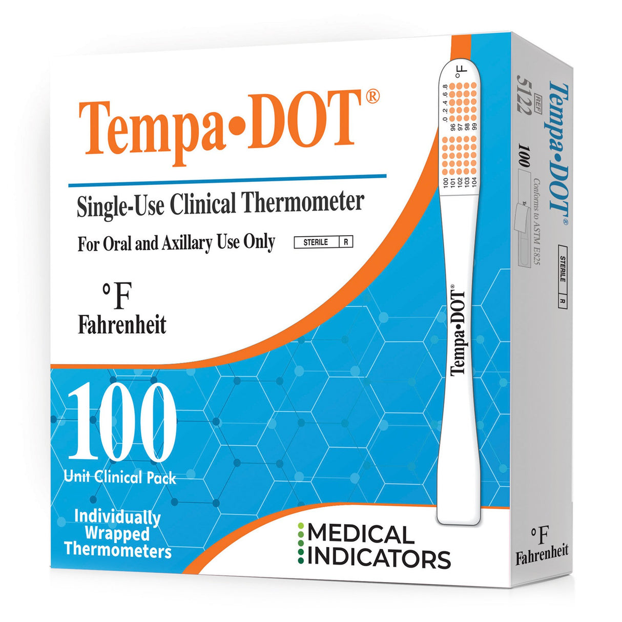 Disposable Oral Thermometer Tempa·DOT™ 99 to 104 °F Color Dots Display - BeHope