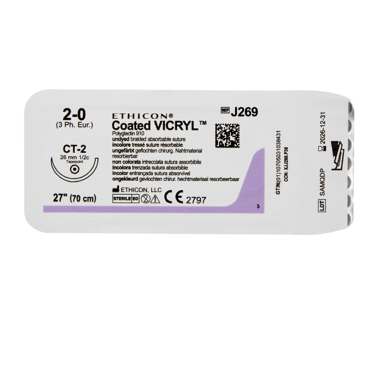 Absorbable Suture With Needle Vicryl™ Polyglactin 910 for Soft Tissue - BeHope