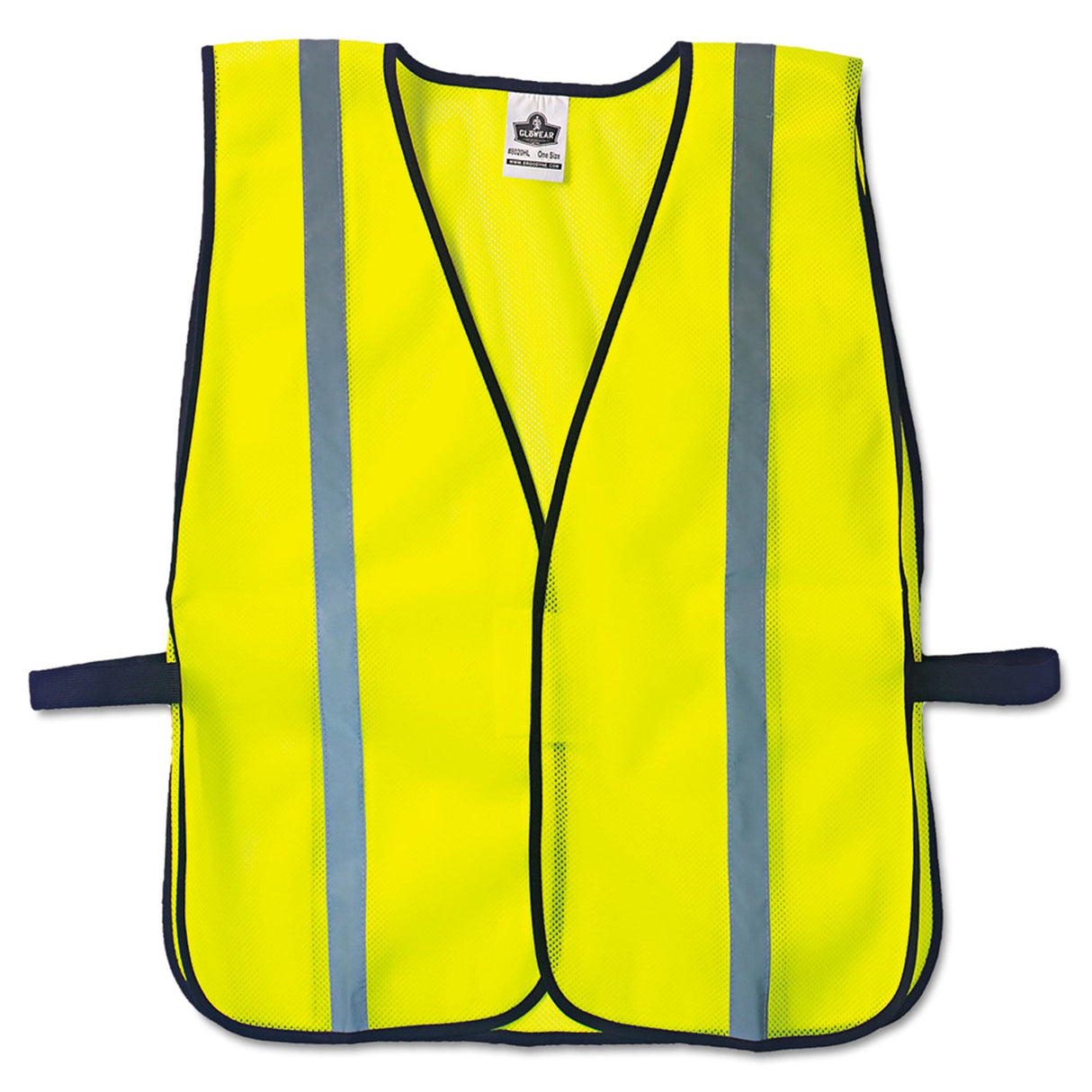Glowear 8020hl Safety Vest, Polyester Mesh, Hook Closure, One Size Fit All, Lime - Behope