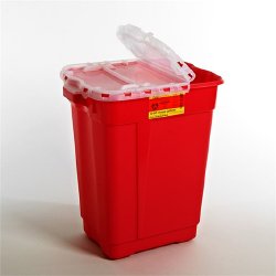 Sharps Container BD™ Red Base 23-1/2 H X 20 W X 14-3/4 D Inch Vertical Entry 17 Gallon - BeHope