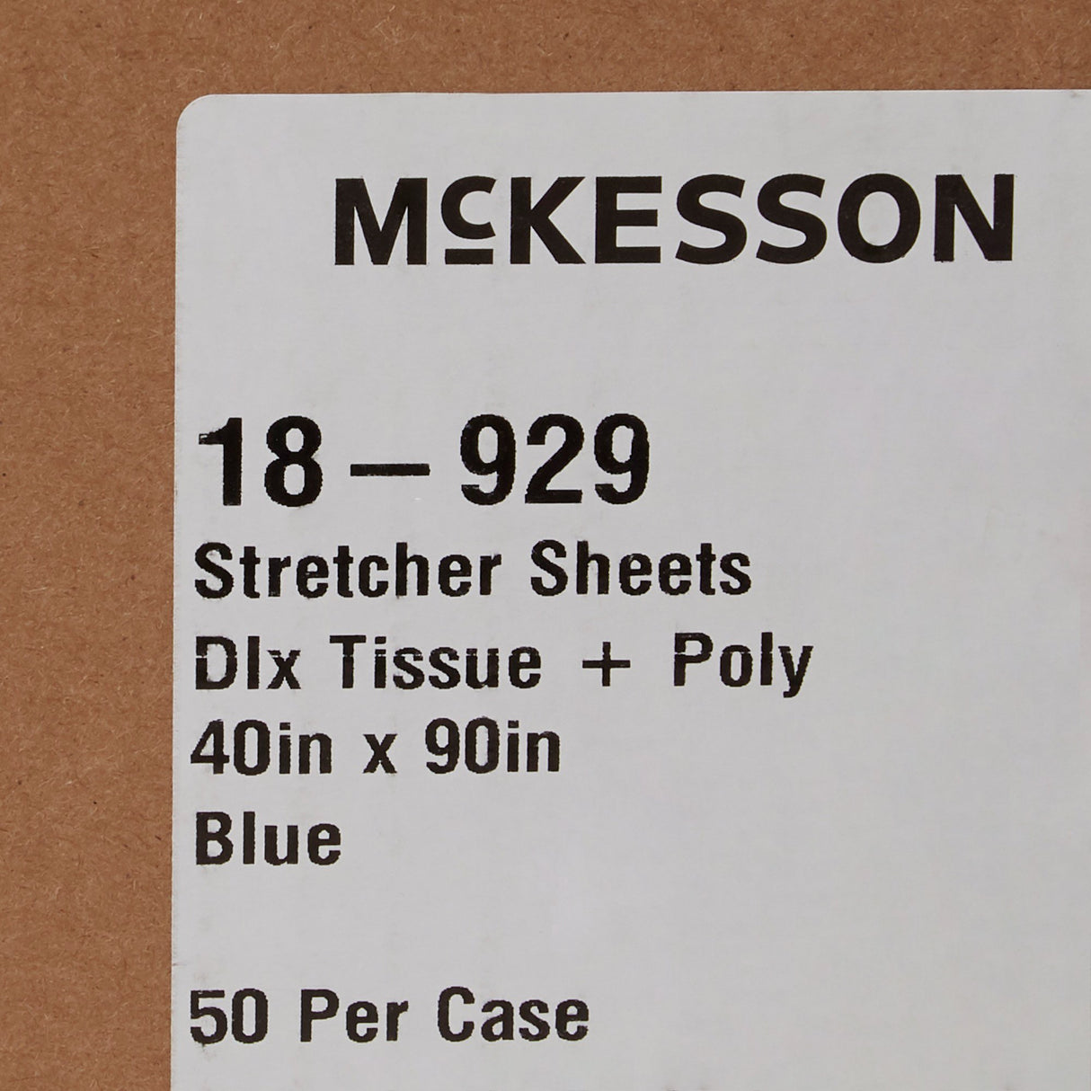 Stretcher Sheet McKesson Flat 40 W X 90 L Inch Blue 50% Cellulose Tissue / 50% Polyethylene Film Disposable - BeHope