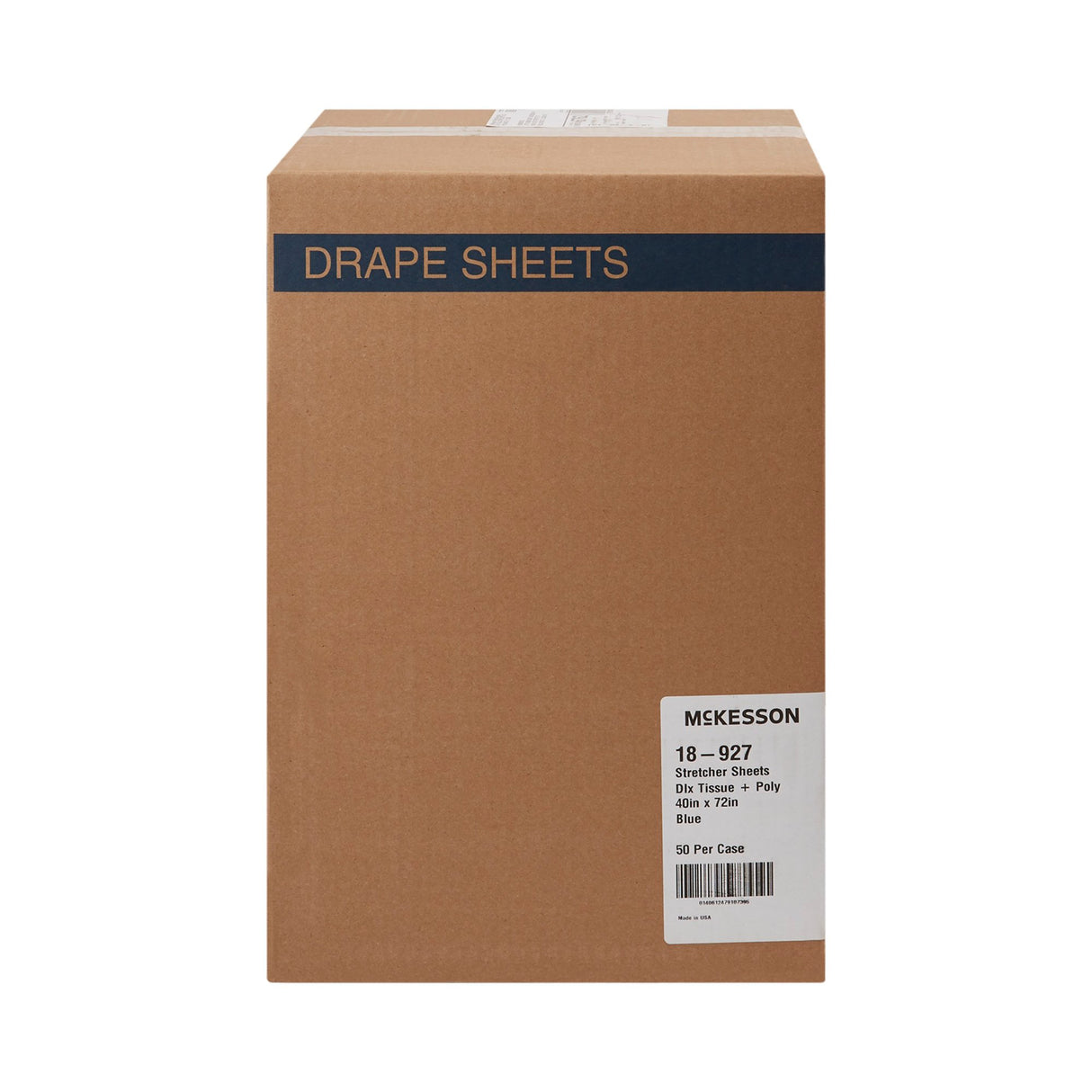 Stretcher Sheet McKesson Flat 40 W X 72 L Inch Blue 50% Cellulose Tissue / 50% Polyethylene Film Disposable - BeHope