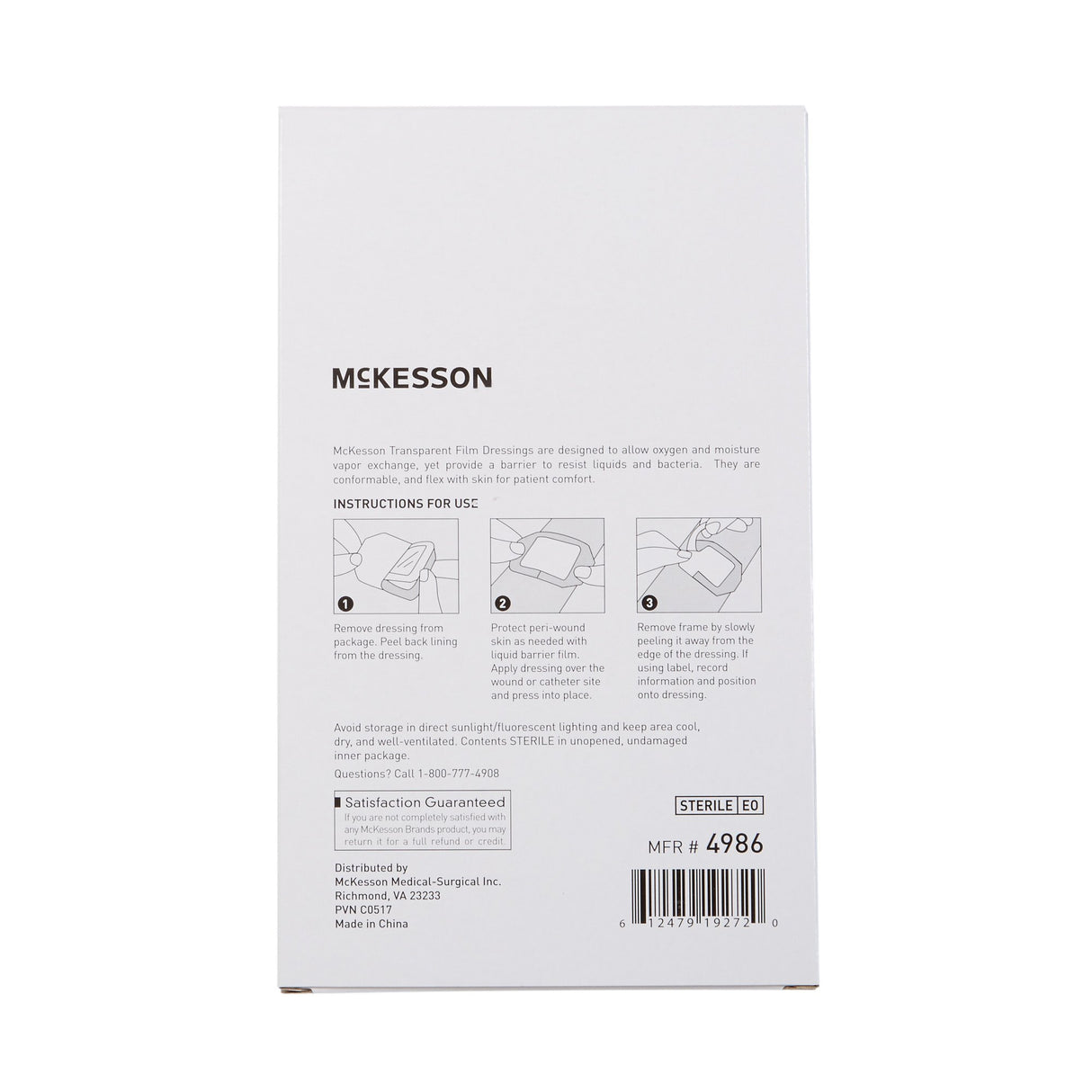 Transparent Film Dressing McKesson 4 X 4-3/4 Inch Frame Style Delivery Octagon Sterile - BeHope