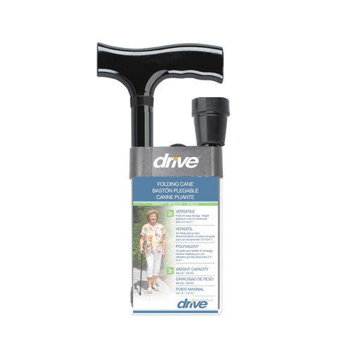 Folding Cane Pistol Grip Adj. Paisley Black 32 -37 - BeHope