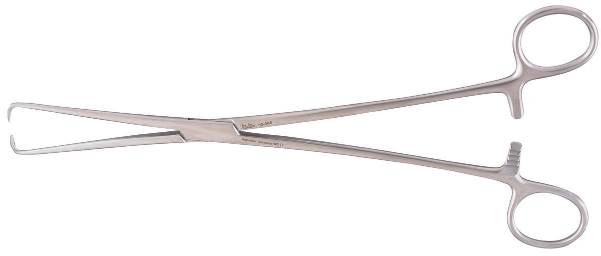 Tenaculum Forceps Miltex® Schroeder-Braun 9-3/4 Inch Length OR / Surgical Grade German Stainless Steel NonSterile Locking Finger Ring Handle Straight 1 X 1 Prongs - BeHope