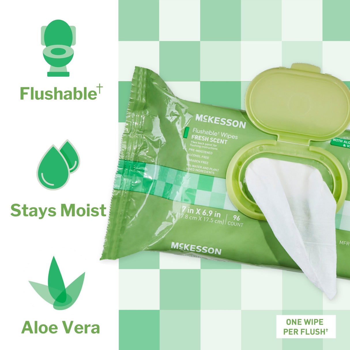 Flushable Personal Wipe McKesson Soft Pack Scented 96 Count - BeHope