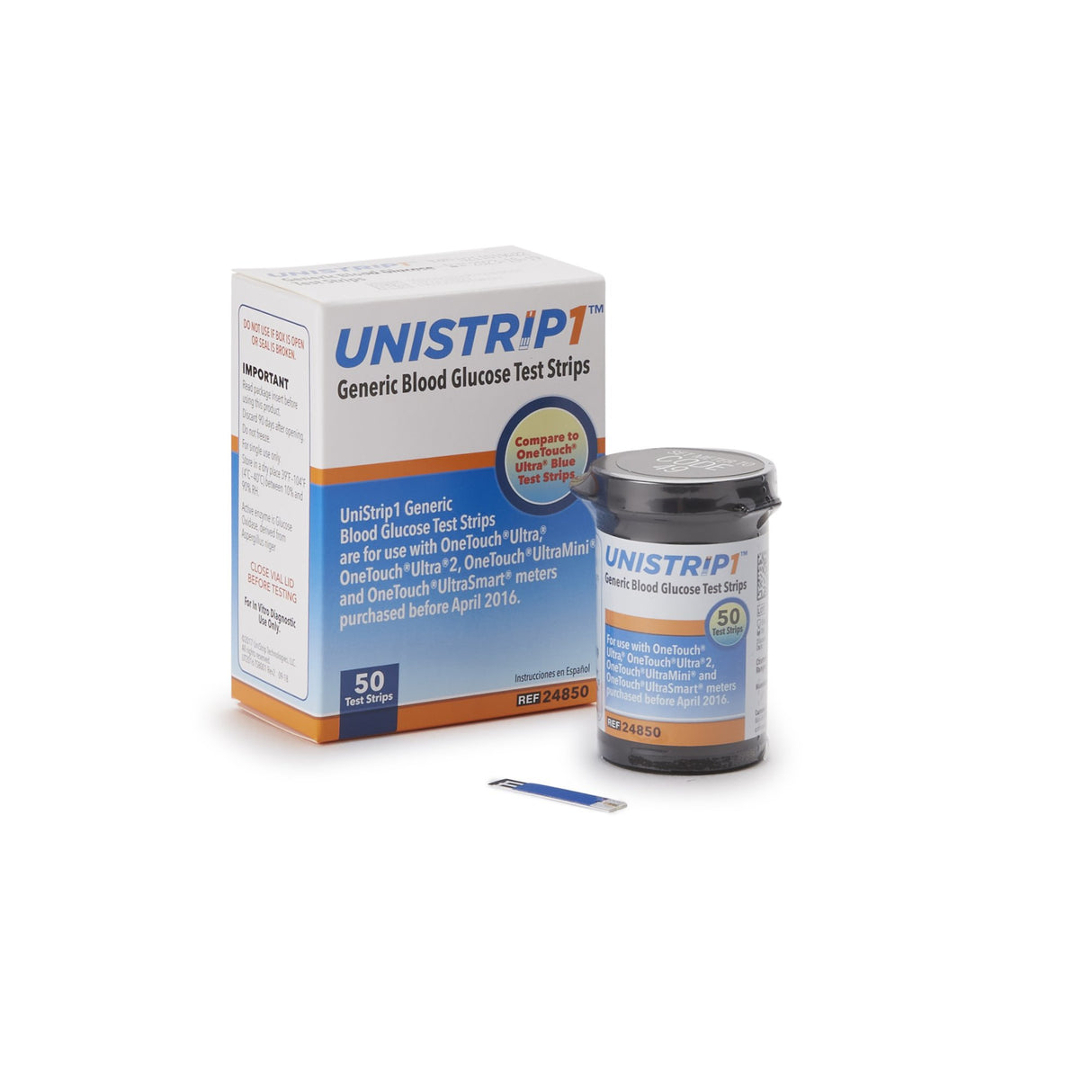 Blood Glucose Test Strips Unistrip™ 50 Strips per Pack - BeHope
