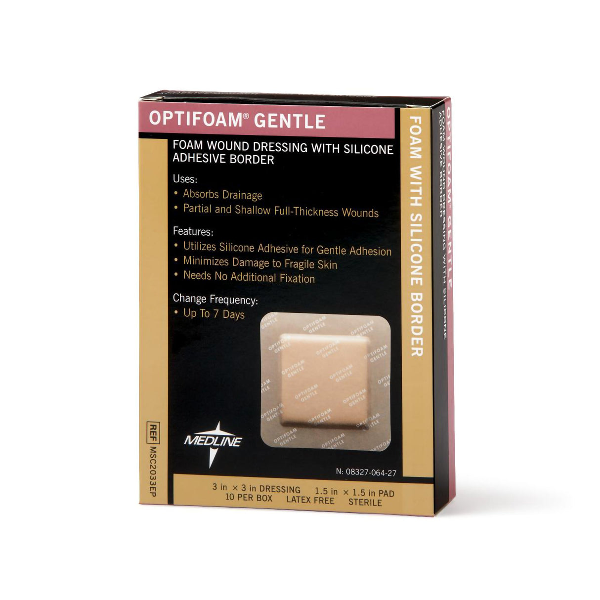 Foam Dressing Optifoam® Gentle 3 X 3 Inch With Border Waterproof Backing Silicone Border Square Sterile - BeHope