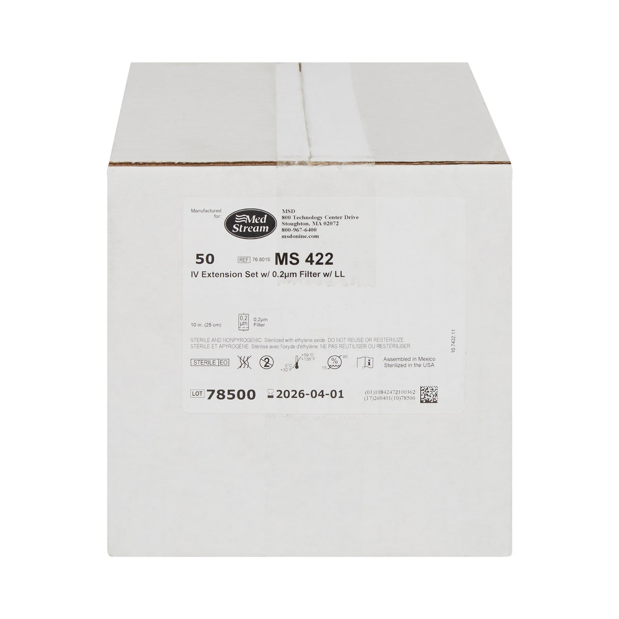 IV Extension Set McKesson Standard Bore 10 Inch Tubing 0.2 Micron Filter Sterile - BeHope