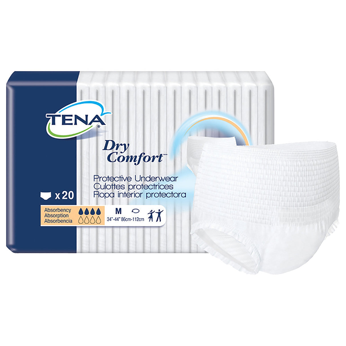 Unisex Adult Absorbent Underwear TENA® Dry Comfort™ Pull On with Tear Away Seams Medium Disposable Moderate Absorbency - BeHope