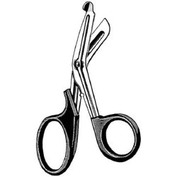 Utility Scissors Sklar® Multi-Cut 7-1/2 Inch Length OR / Surgical Grade German Stainless Steel / Plastic NonSterile Black Finger Ring Handle Angled Blunt Tip / Blunt Tip - BeHope