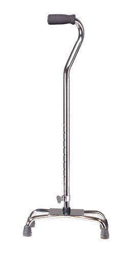 Quad Cane-large Base Silver W/vinyl Grip - BeHope