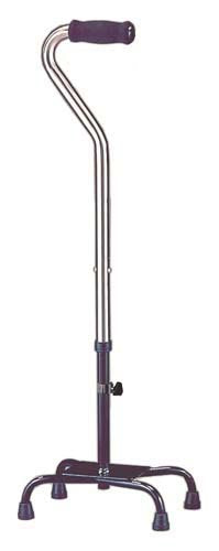 Quad Cane Heavy Duty Chrome Large Base 500# Capacity - BeHope