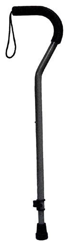 Cane W/ Tab-loc Silencer Offset Handle Silver - BeHope