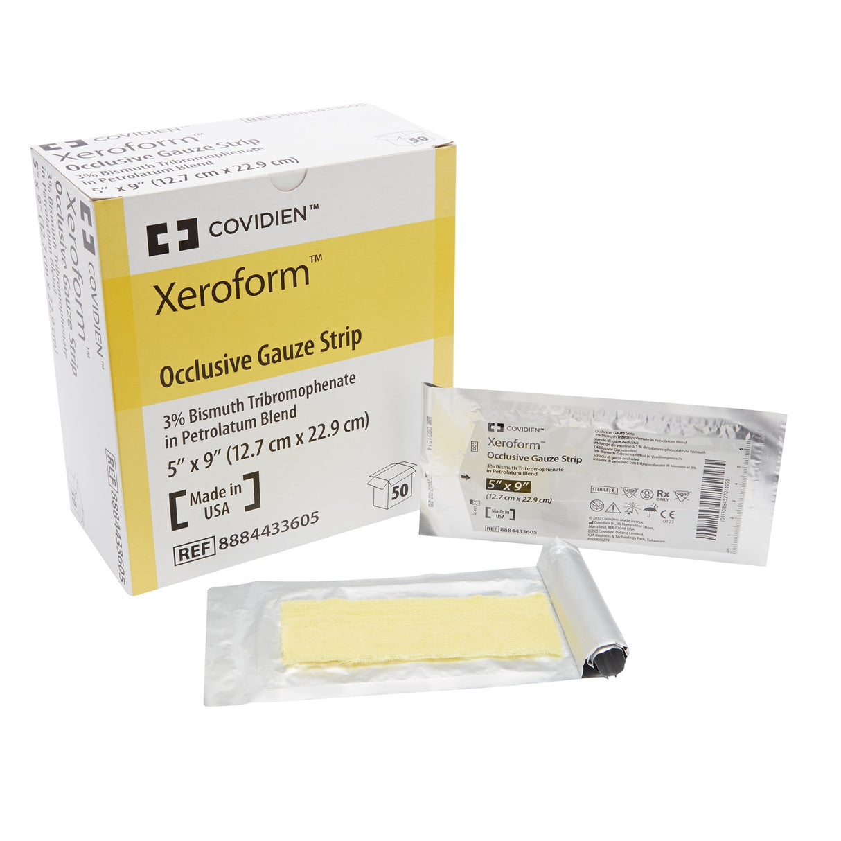 Xeroform Petrolatum Impregnated Dressing Xeroformâ„¢ Occlusive Strip 5 X 9 Inch Sterile - BeHope