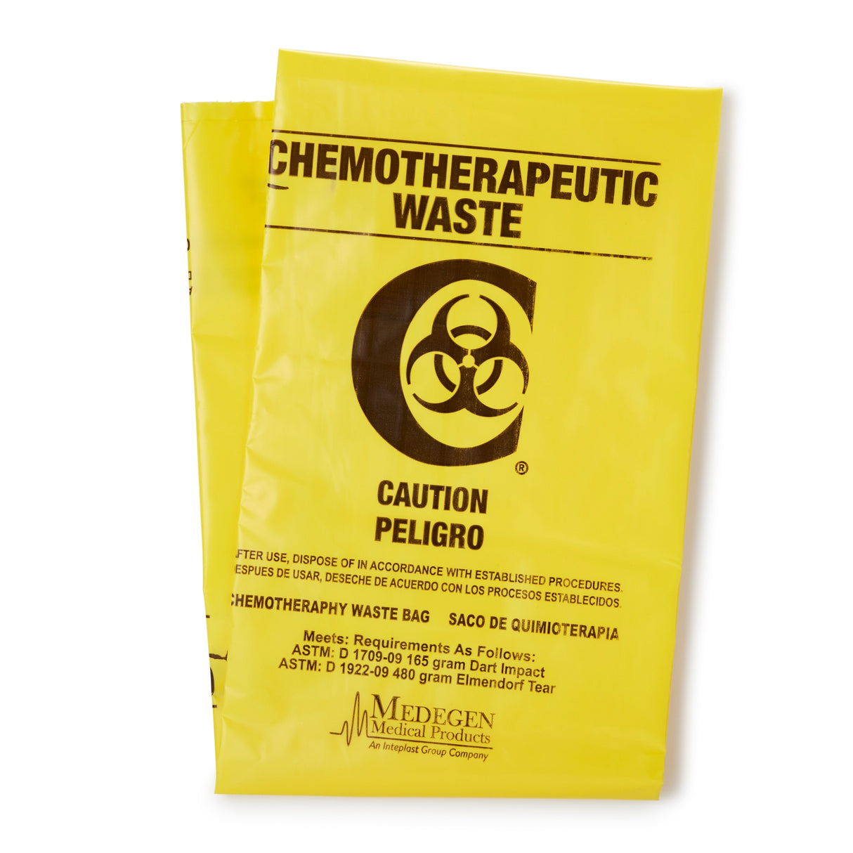 Chemotherapy Waste Bag McKesson Biohazard Symbol / Chemotherapeutic Waste / Caution 30 to 33 gal. Yellow 31 X 41 Inch - BeHope