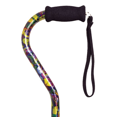 Offset Handle Aluminum Cane Color Butterfly (each) - BeHope