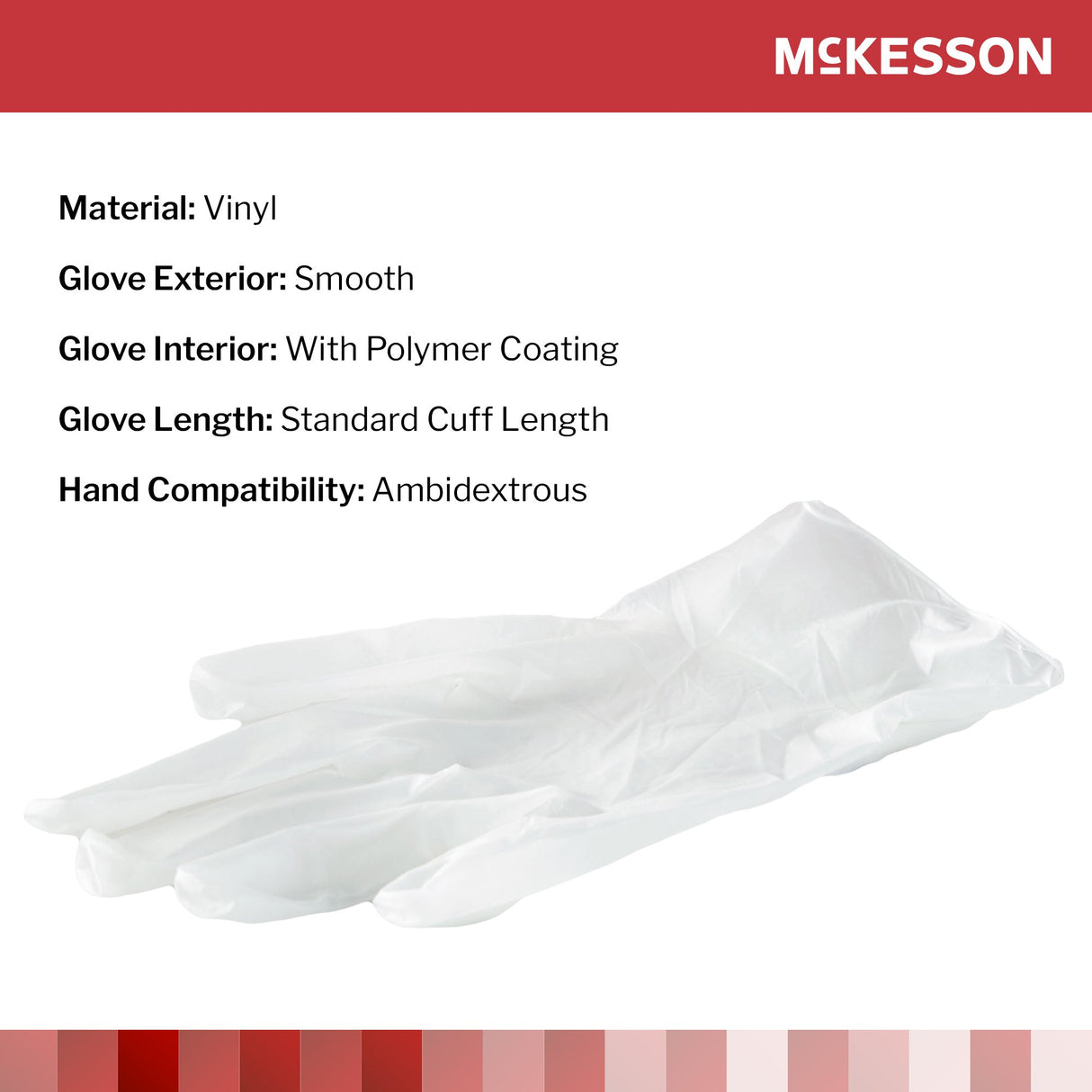 Exam Glove McKesson X-Small NonSterile Vinyl Standard Cuff Length Smooth Clear Not Rated - BeHope