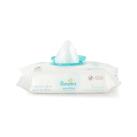 Baby Wipe Pampers® Sensitive Soft Pack Unscented 56 Count - BeHope