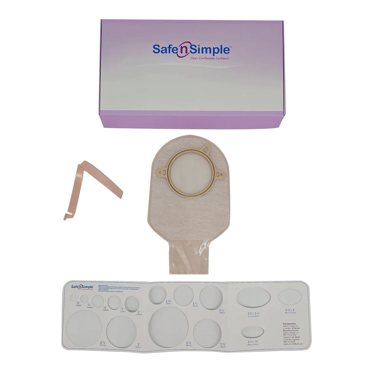 Ostomy Pouch Safe n Simple™ Two-Piece System 9 Inch Length Without Barrier Drainable - BeHope
