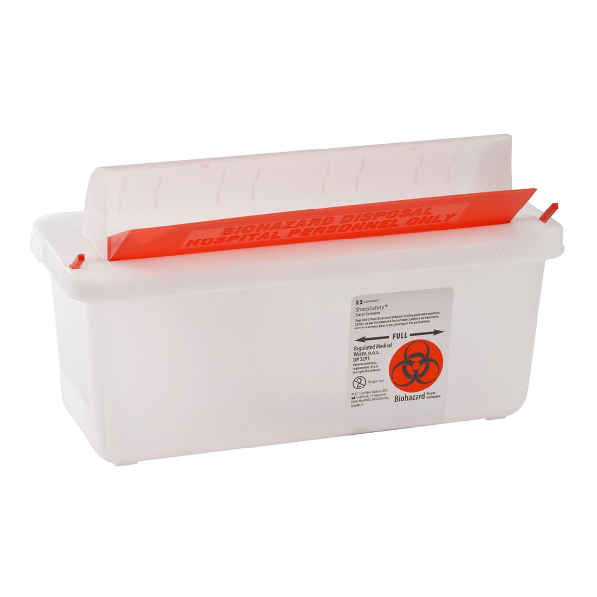 Sharps Container In-Room™ Translucent Base 11 H X 10-3/4 W X 4-3/4 D Inch Horizontal Entry 1.25 Gallon - BeHope