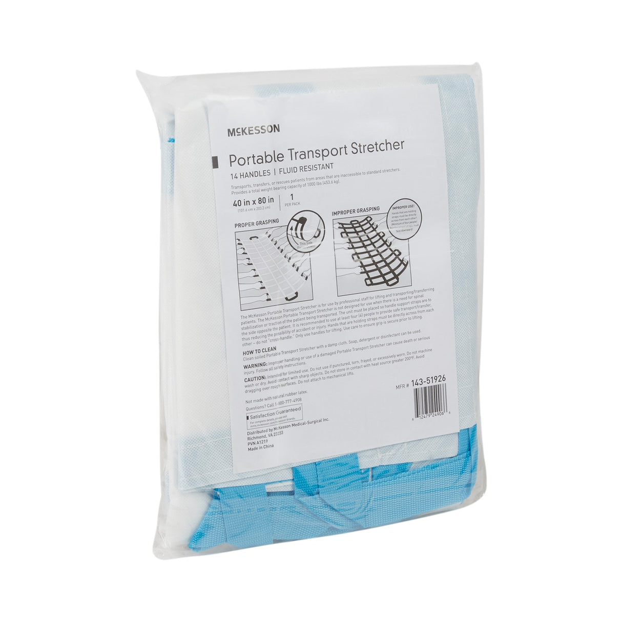 Transfer Sheet McKesson White 40 X 80 Inch 14 Handles - BeHope