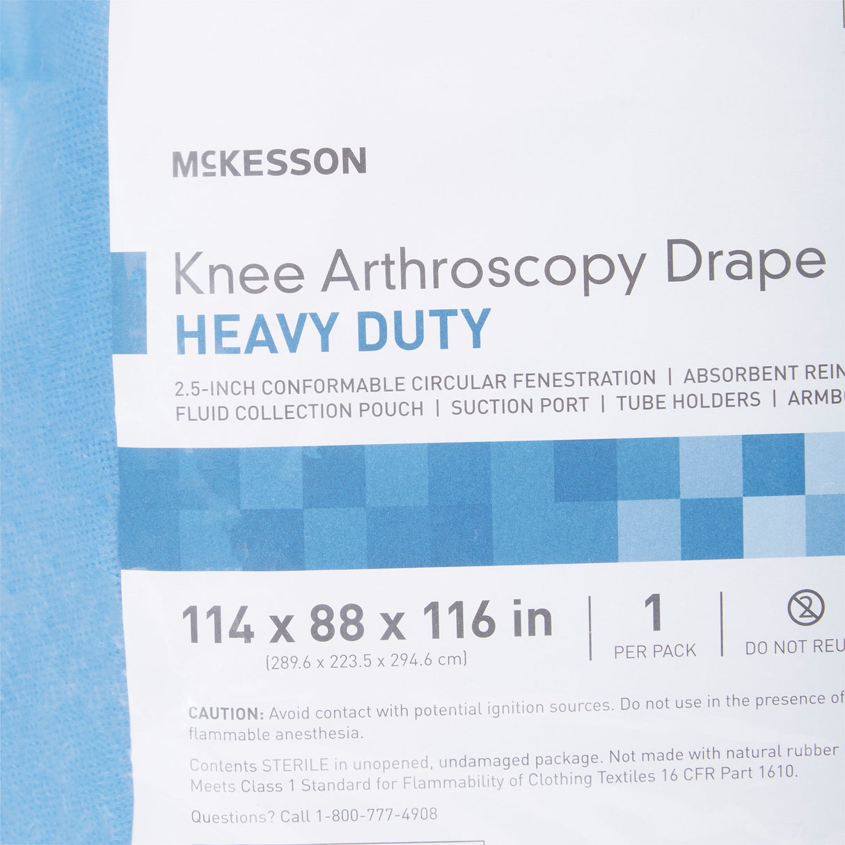 Orthopedic Drape McKesson Heavy-Duty Knee Arthroscopy Drape 114 W X 88 W X 116 L Inch Sterile - BeHope