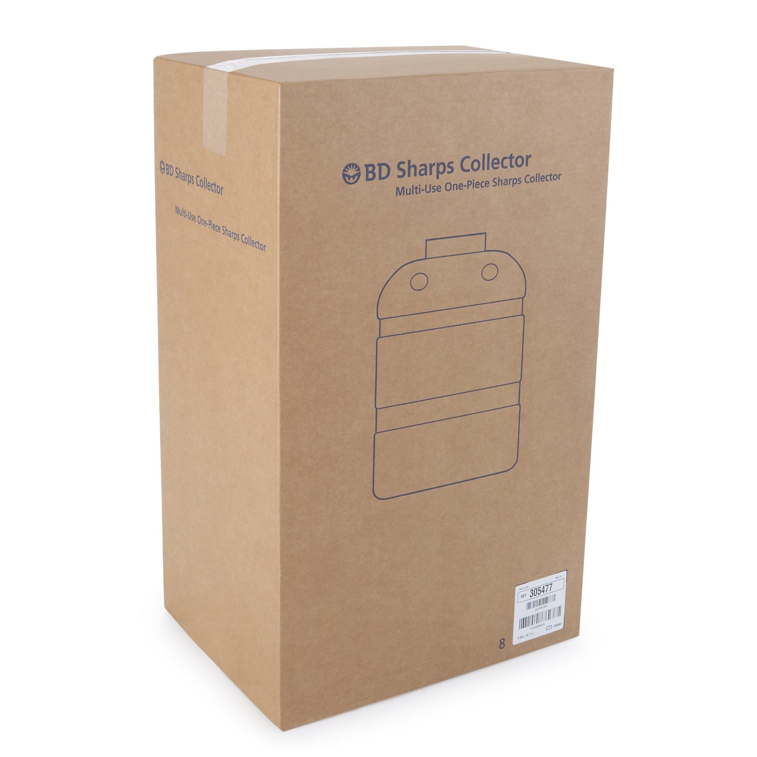 Sharps Container BD™ Red Base 18 H X 7-1/2 W X 10-1/2 D Inch Vertical Entry 5 Gallon - BeHope