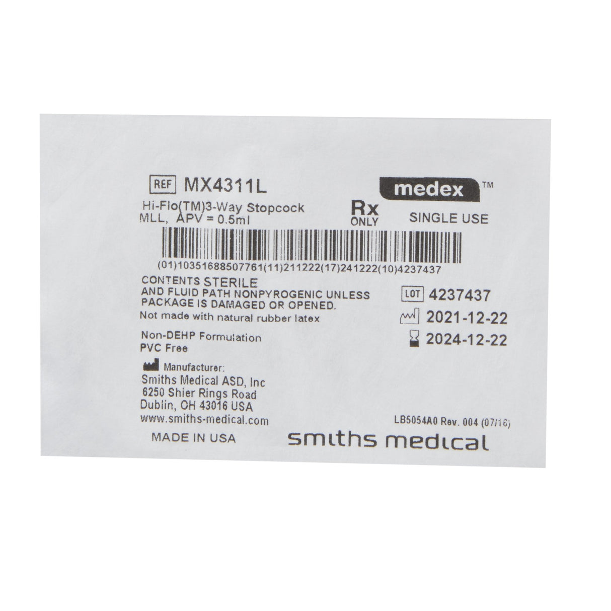 Stopcock Hi-flo™ 3 Way Sterile Lipid Resistant for Rapid Infusions - BeHope