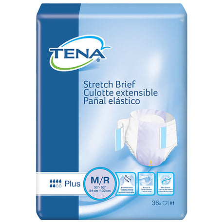 Unisex Adult Incontinence Brief TENA® Stretch™ Plus Medium Disposable Moderate Absorbency - BeHope