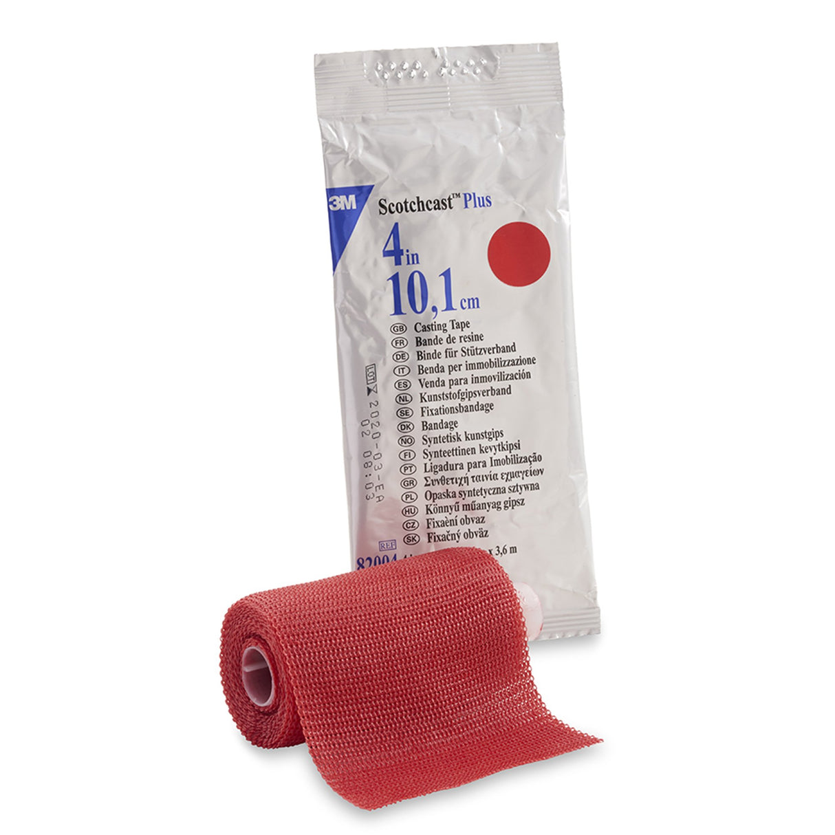 Cast Tape 3M™ Scotchcast™ Plus 4 Inch X 12 Foot Fiberglass / Resin Red - BeHope