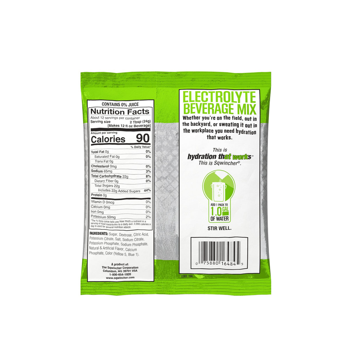 Oral Electrolyte Solution Sqwincher® Powder Pack® Lemon-Lime Flavor 9.53 oz. Electrolyte - BeHope