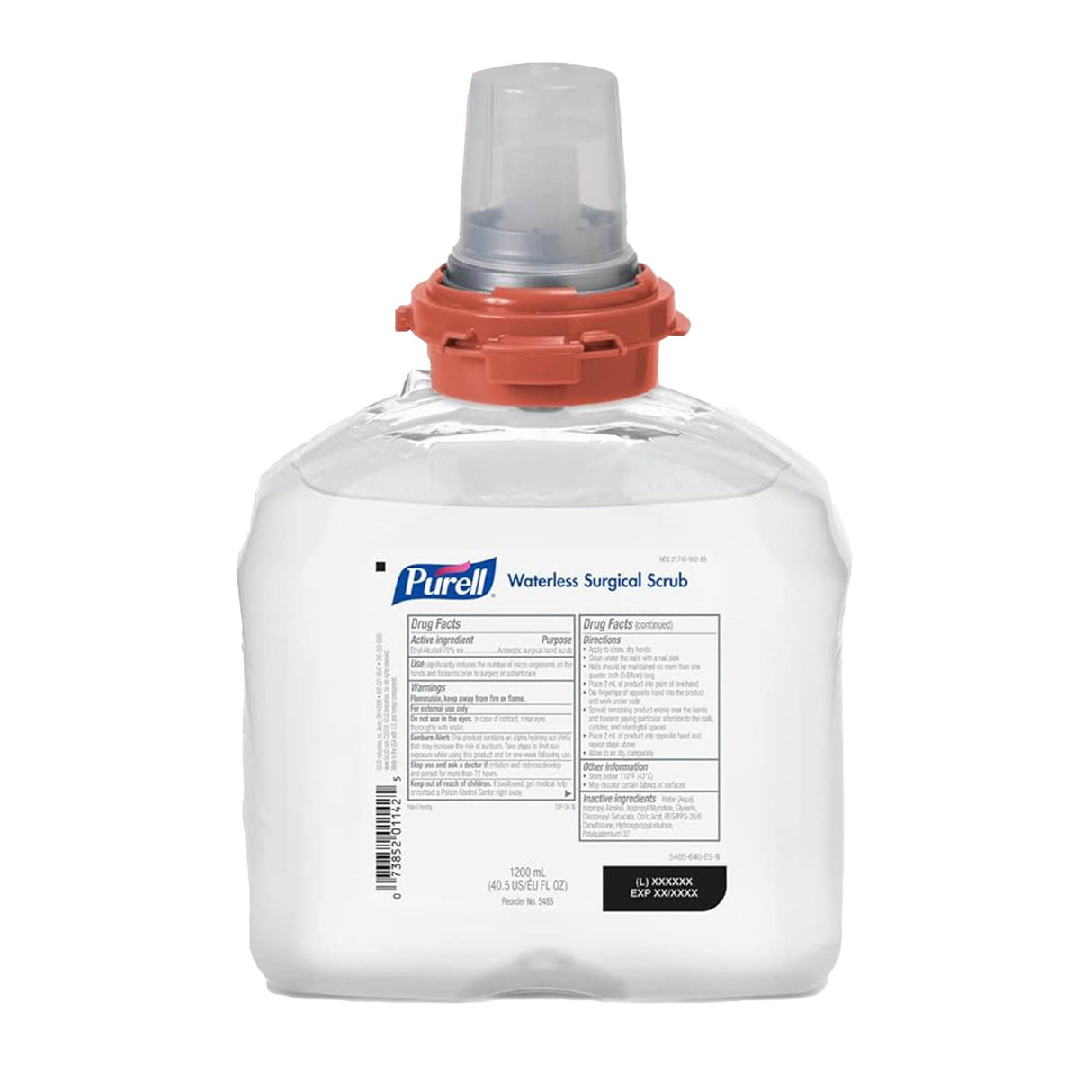 Waterless Surgical Scrub Purell® 1,200 mL Dispenser Refill Bottle 70% Strength Ethyl Alcohol NonSterile - BeHope