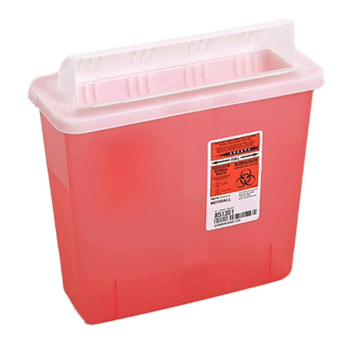 Sharps Container In-Room™ Translucent Red Base 11 H X 10-3/4 W X 4-3/4 D Inch Horizontal Entry 1.25 Gallon - BeHope