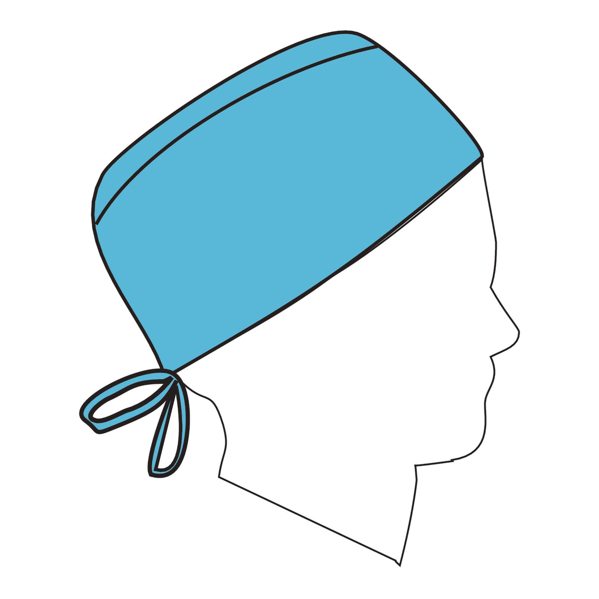 Surgeon Cap Halyard One Size Fits Most Blue Tie Closure - BeHope