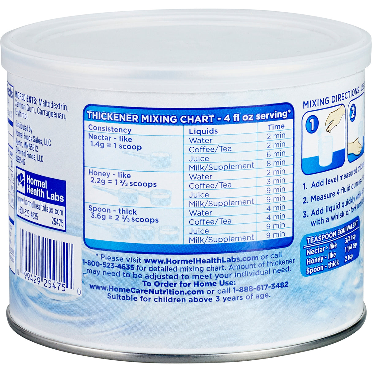 Food and Beverage Thickener Thick & Easy® Clear 4.4 oz. Canister Unflavored Powder IDDSI Level 2 Mildly Thick - BeHope