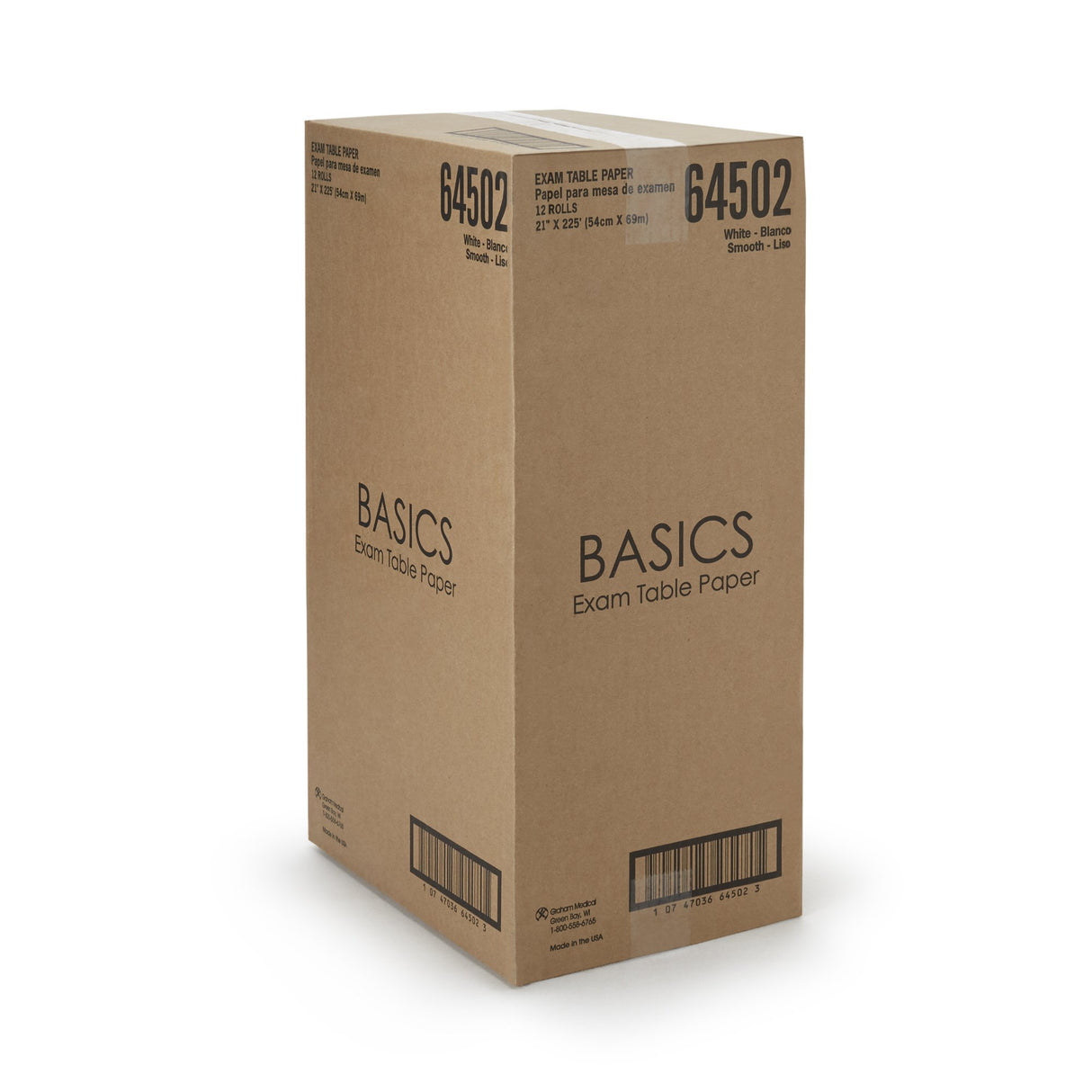 Table Paper Graham Medical™ 21 Inch Width 225 Foot Length White Smooth - BeHope