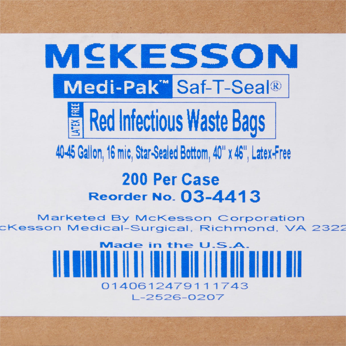 Biohazard Waste Bag McKesson Biohazard Symbol / Infectious Waste 40 to 45 gal. Red 40 X 46 Inch - BeHope