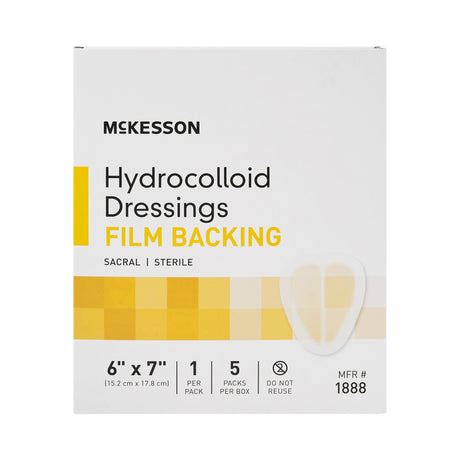 Hydrocolloid Dressing McKesson Waterproof Film Backing 6 X 7 Inch Sacral Hydrocolloid / Film - BeHope