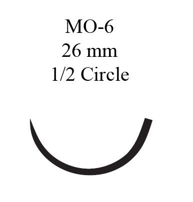 Nonabsorbable Suture with Needle Ethibond Polyester MO-6 1/2 Circle Taper Point Needle Size 0 Braided - BeHope